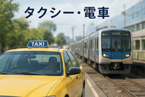 タクシー、電車