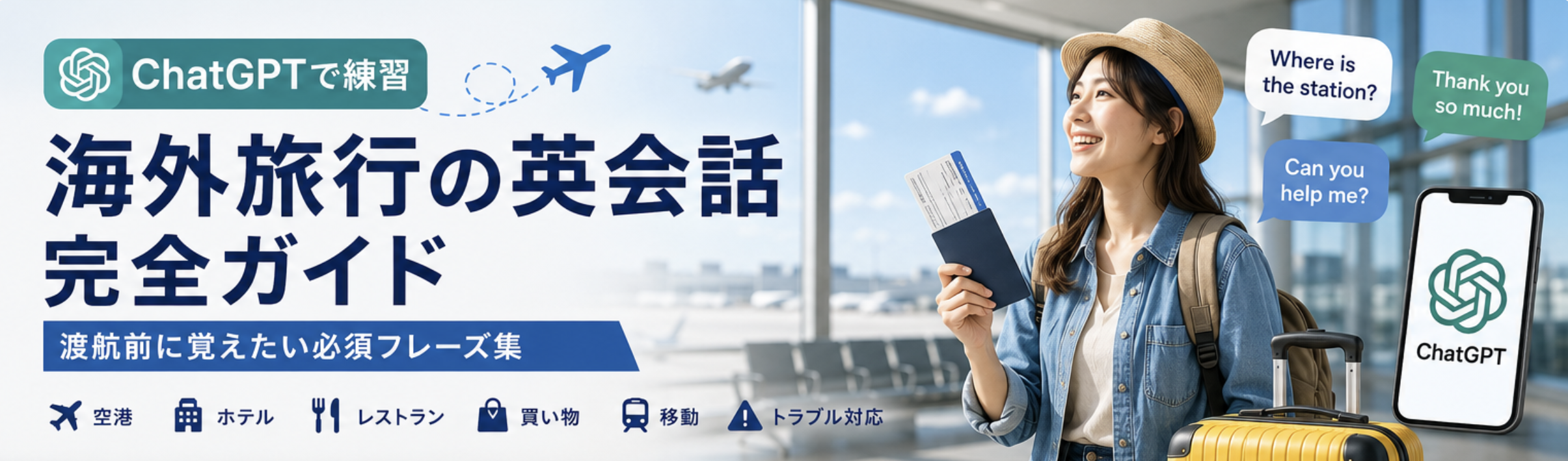 chatgpt　海外旅行の英会話完全ガイド